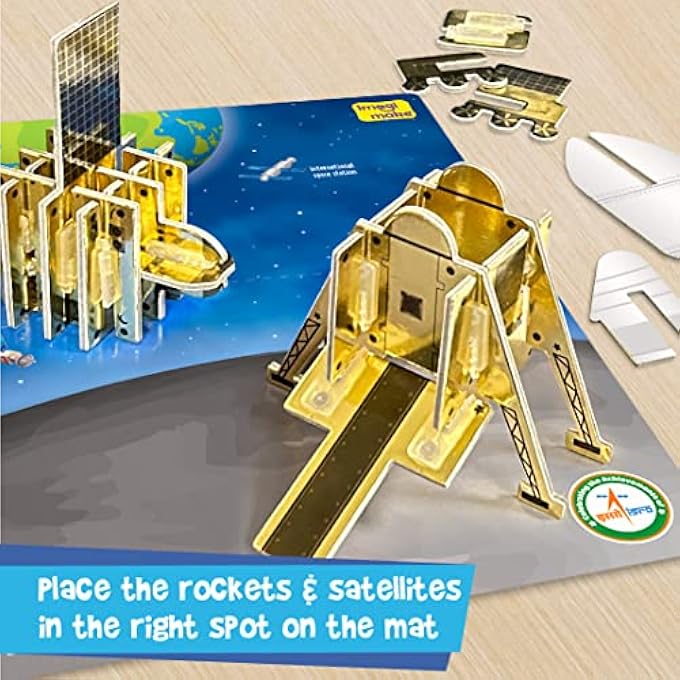 MAPOLOGY CHANDRAYAAN | ISRO ROCKET MODEL & SATELLITE | ASTRONAUT TOY | EDUCATIONAL TOYS FOR KIDS 5+YEARS | 3D PUZZLES | GIFTS FOR 5 YEAR OLD BOY & GIRL - MULTICOLOR - Image 4